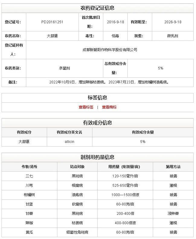 新朝陽(yáng)生物農(nóng)藥大蒜素、苦參堿入選重慶市2026年綠色防控重點(diǎn)推介目錄